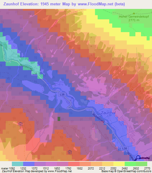 Zaunhof,Austria Elevation Map