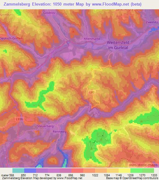 Zammelsberg,Austria Elevation Map