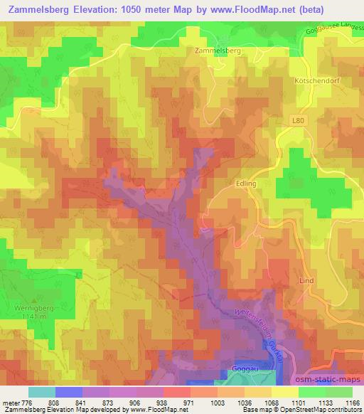 Zammelsberg,Austria Elevation Map