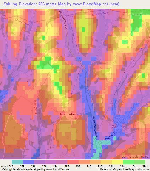Zahling,Austria Elevation Map