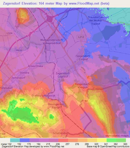 Zagersdorf,Austria Elevation Map