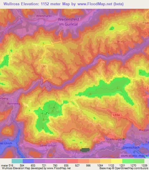 Wullross,Austria Elevation Map