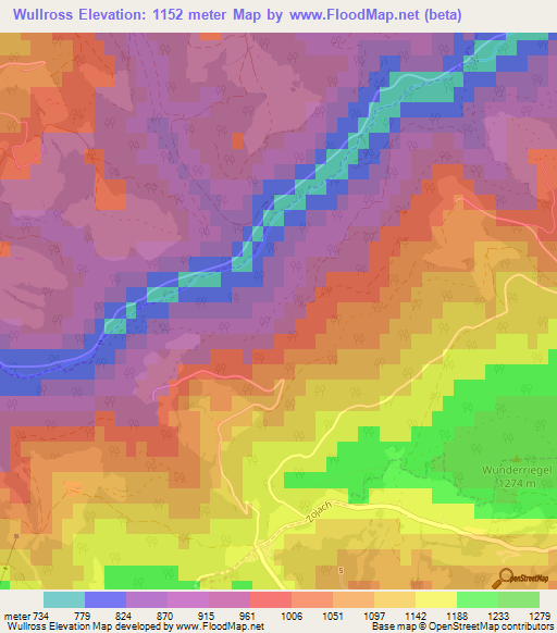Wullross,Austria Elevation Map