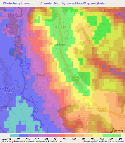 Worterberg,Austria Elevation Map