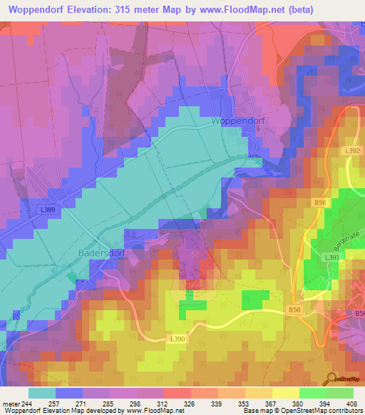 Woppendorf,Austria Elevation Map