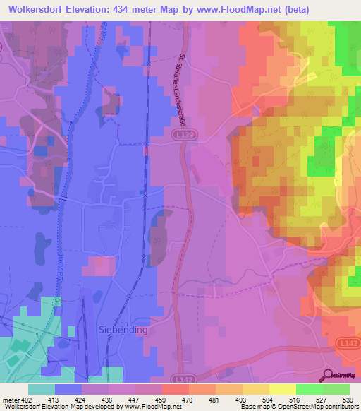 Wolkersdorf,Austria Elevation Map