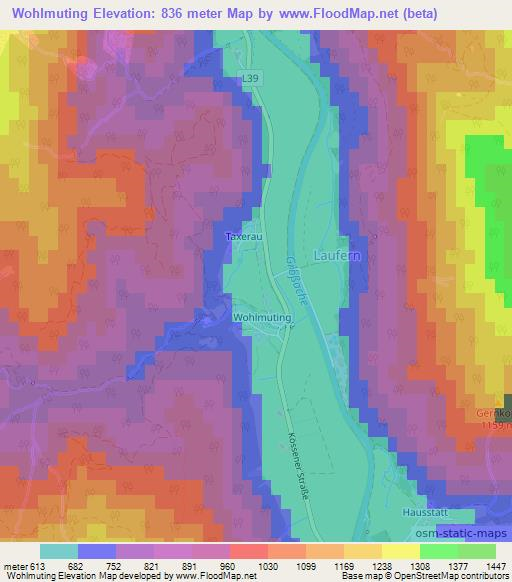 Wohlmuting,Austria Elevation Map