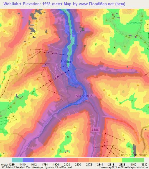 Wohlfahrt,Austria Elevation Map