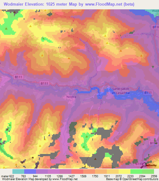 Wodmaier,Austria Elevation Map