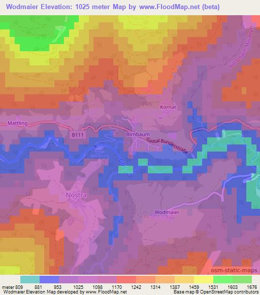 Wodmaier,Austria Elevation Map