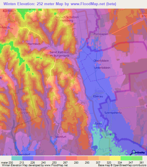 Winten,Austria Elevation Map