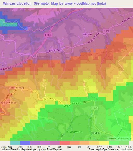 Winsau,Austria Elevation Map
