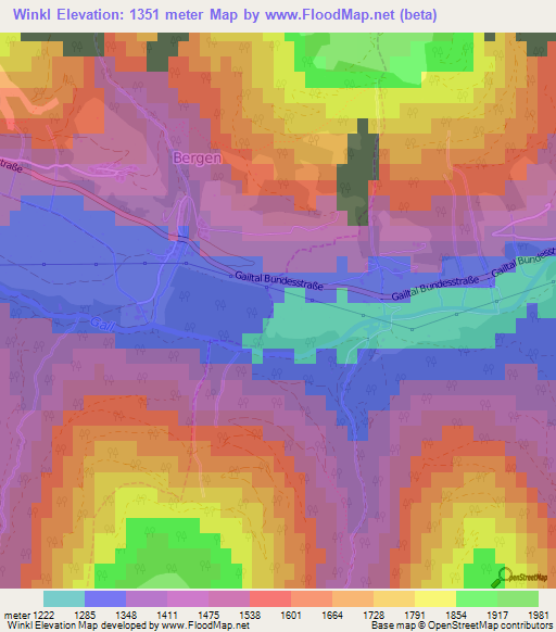 Winkl,Austria Elevation Map