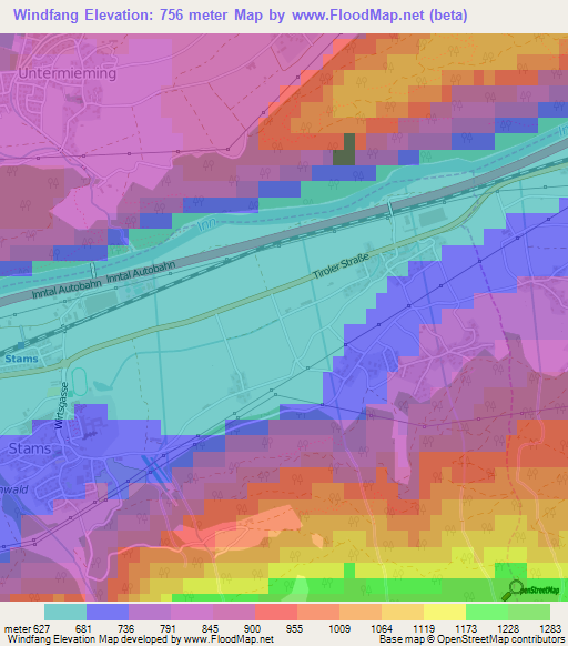 Windfang,Austria Elevation Map