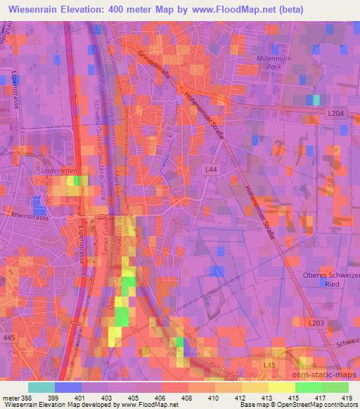 Wiesenrain,Austria Elevation Map