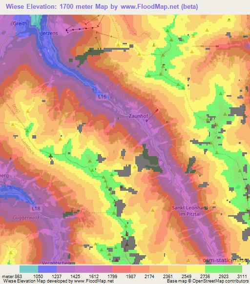 Wiese,Austria Elevation Map