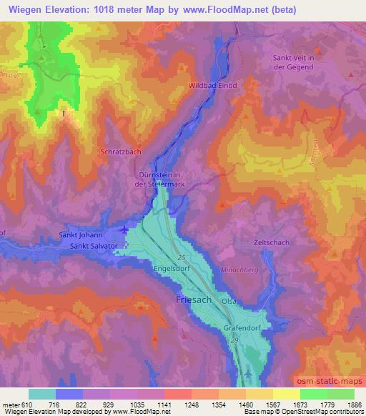 Wiegen,Austria Elevation Map