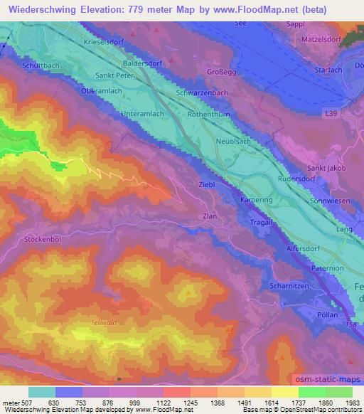 Wiederschwing,Austria Elevation Map