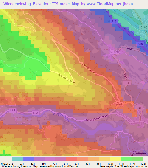 Wiederschwing,Austria Elevation Map