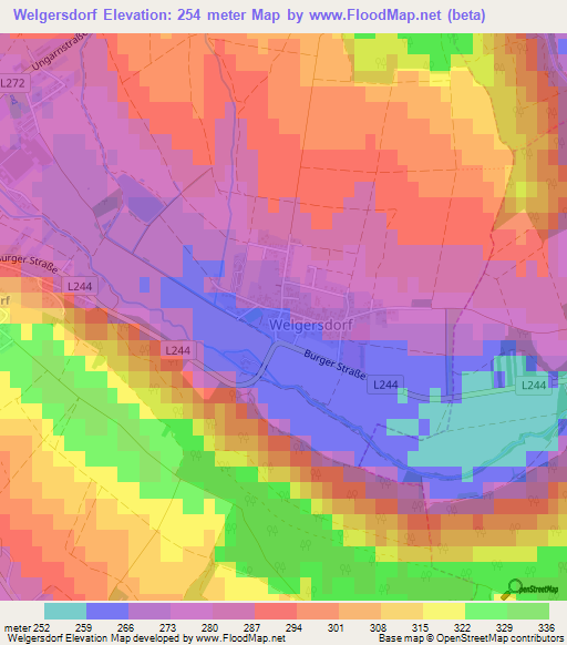 Welgersdorf,Austria Elevation Map