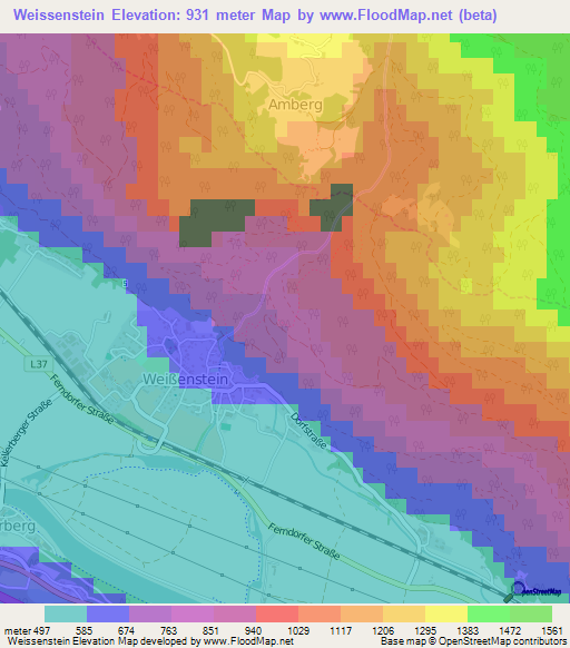 Weissenstein,Austria Elevation Map