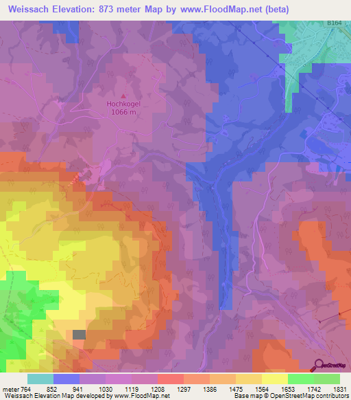 Weissach,Austria Elevation Map