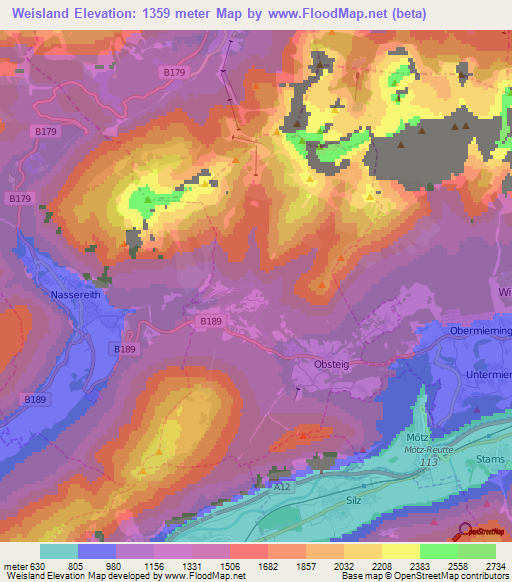 Weisland,Austria Elevation Map
