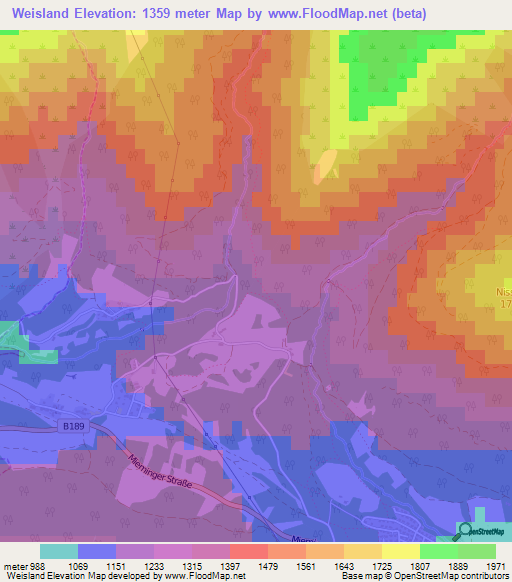 Weisland,Austria Elevation Map