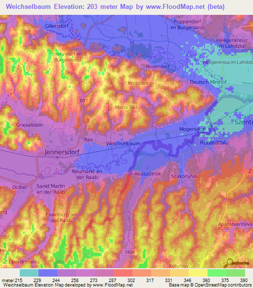 Weichselbaum,Austria Elevation Map