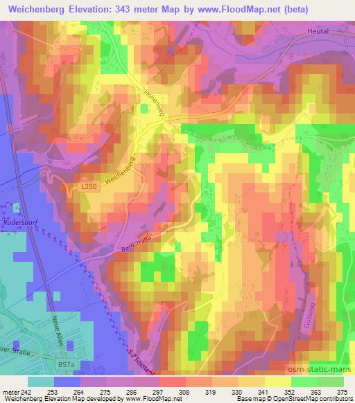 Weichenberg,Austria Elevation Map