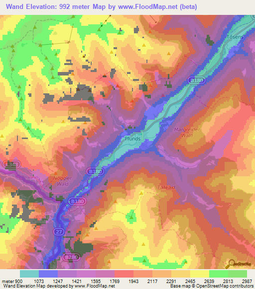 Wand,Austria Elevation Map