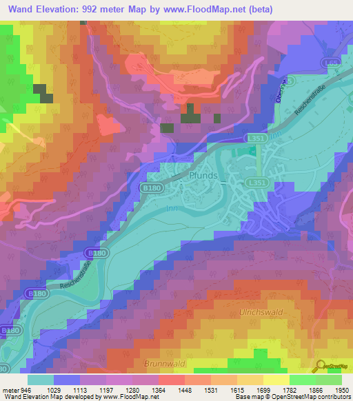 Wand,Austria Elevation Map