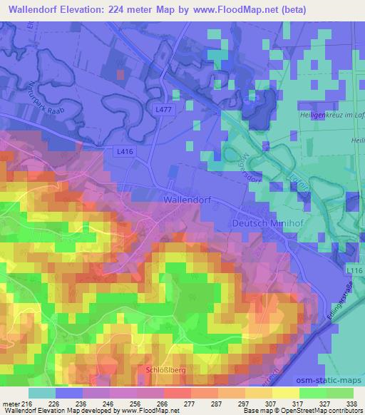Wallendorf,Austria Elevation Map
