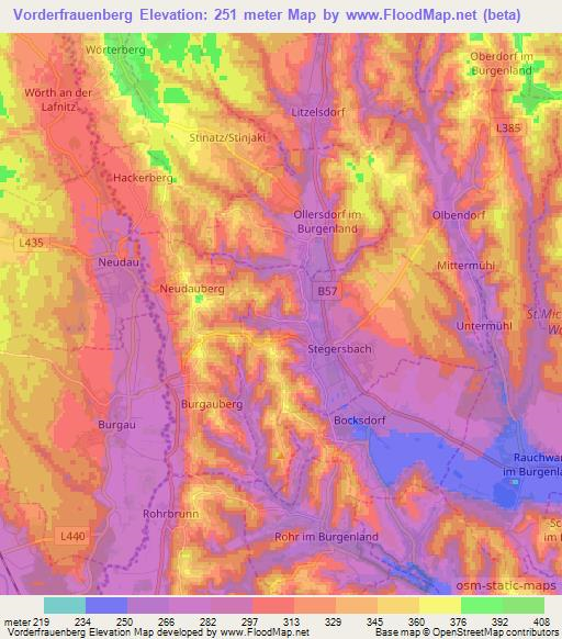 Vorderfrauenberg,Austria Elevation Map