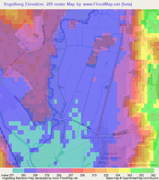Vogelberg,Austria Elevation Map