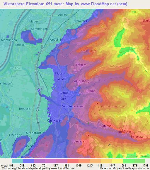 Viktorsberg,Austria Elevation Map
