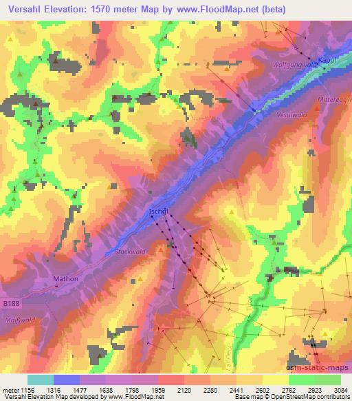 Versahl,Austria Elevation Map