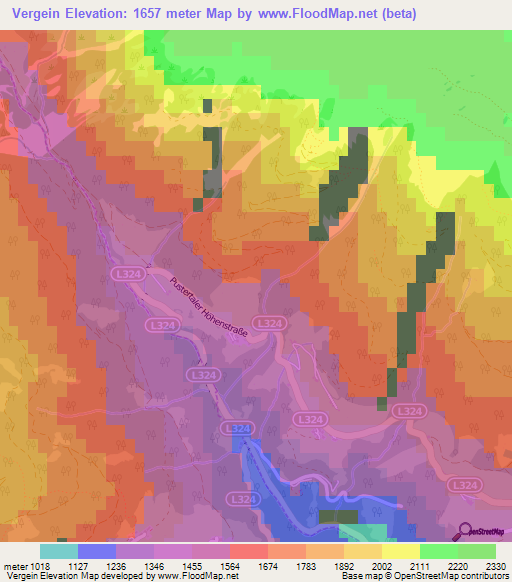 Vergein,Austria Elevation Map