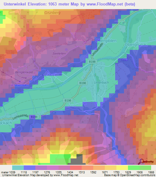 Unterwinkel,Austria Elevation Map