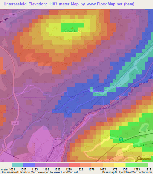 Unterseefeld,Austria Elevation Map