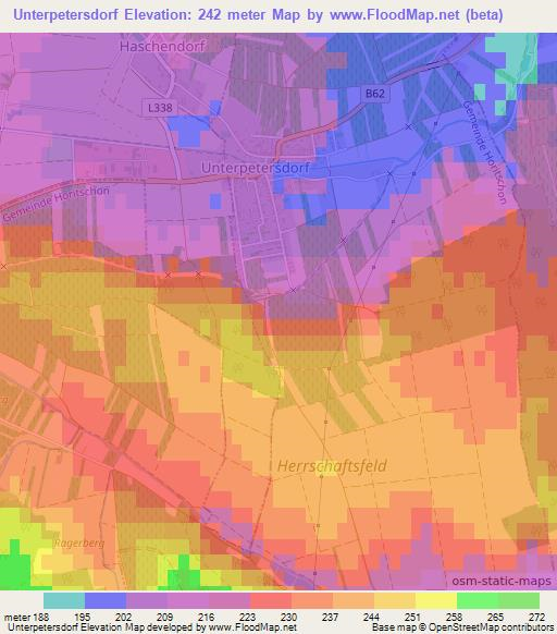 Unterpetersdorf,Austria Elevation Map