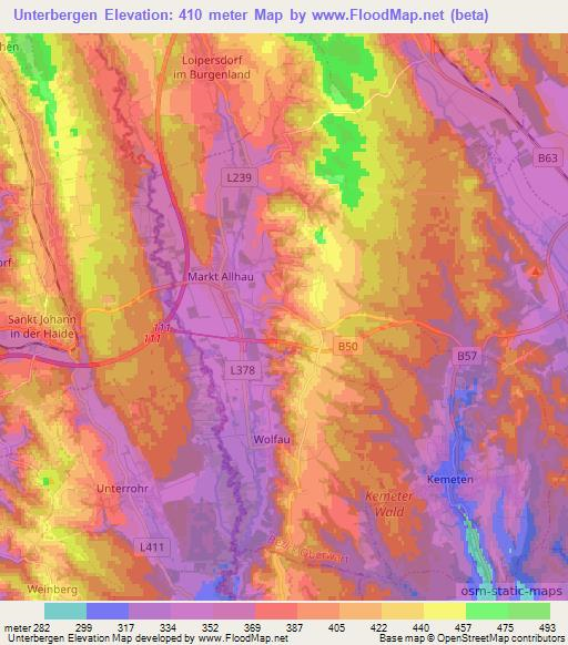 Unterbergen,Austria Elevation Map