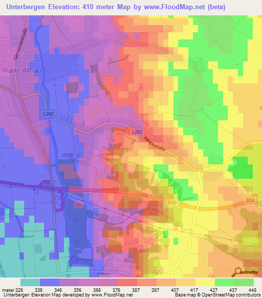 Unterbergen,Austria Elevation Map