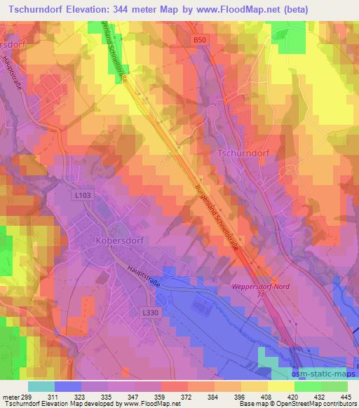 Tschurndorf,Austria Elevation Map