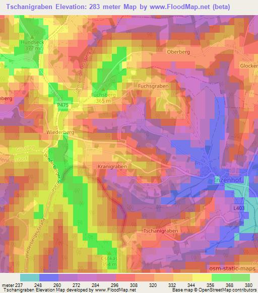 Tschanigraben,Austria Elevation Map