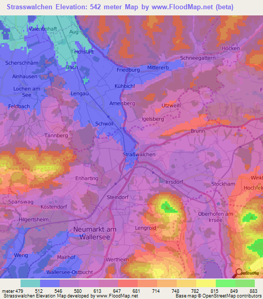 Strasswalchen,Austria Elevation Map