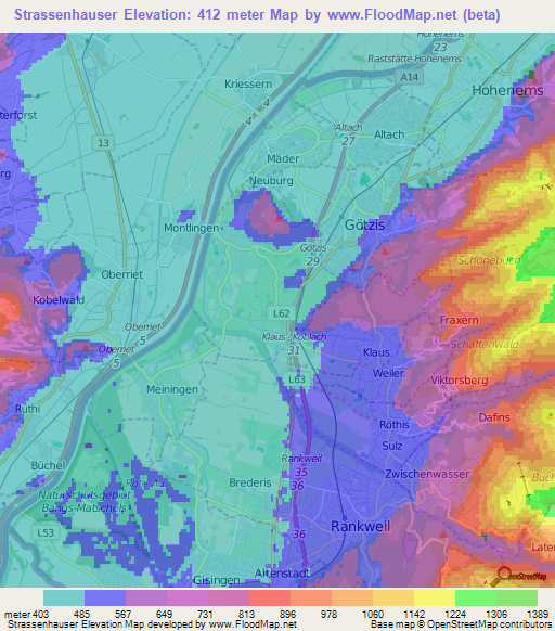 Strassenhauser,Austria Elevation Map