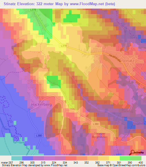 Stinatz,Austria Elevation Map