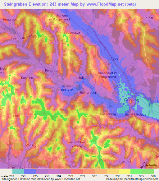 Steingraben,Austria Elevation Map