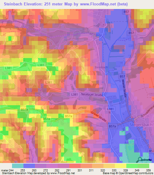Steinbach,Austria Elevation Map